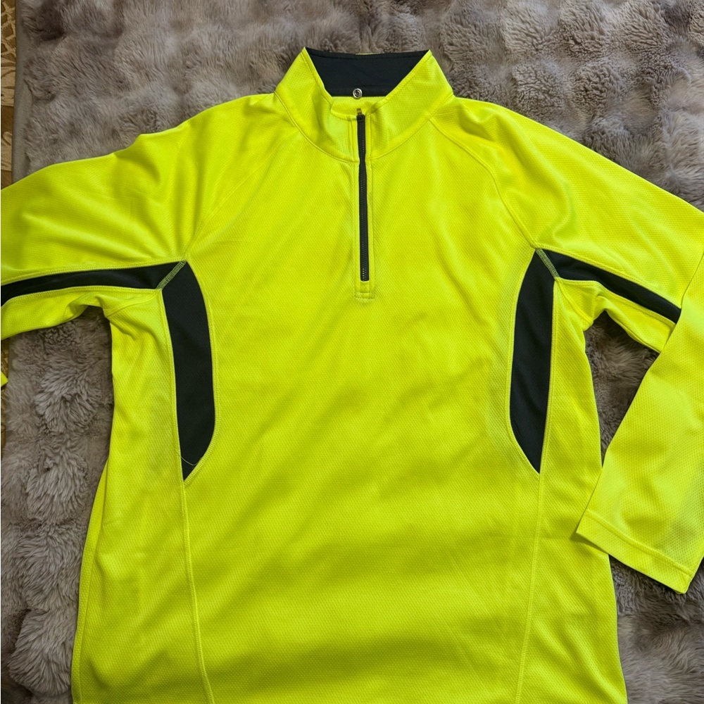 Brand new set of 2 Neon L Yellow Quarter-Zip Pullover and XL Long Sleeve